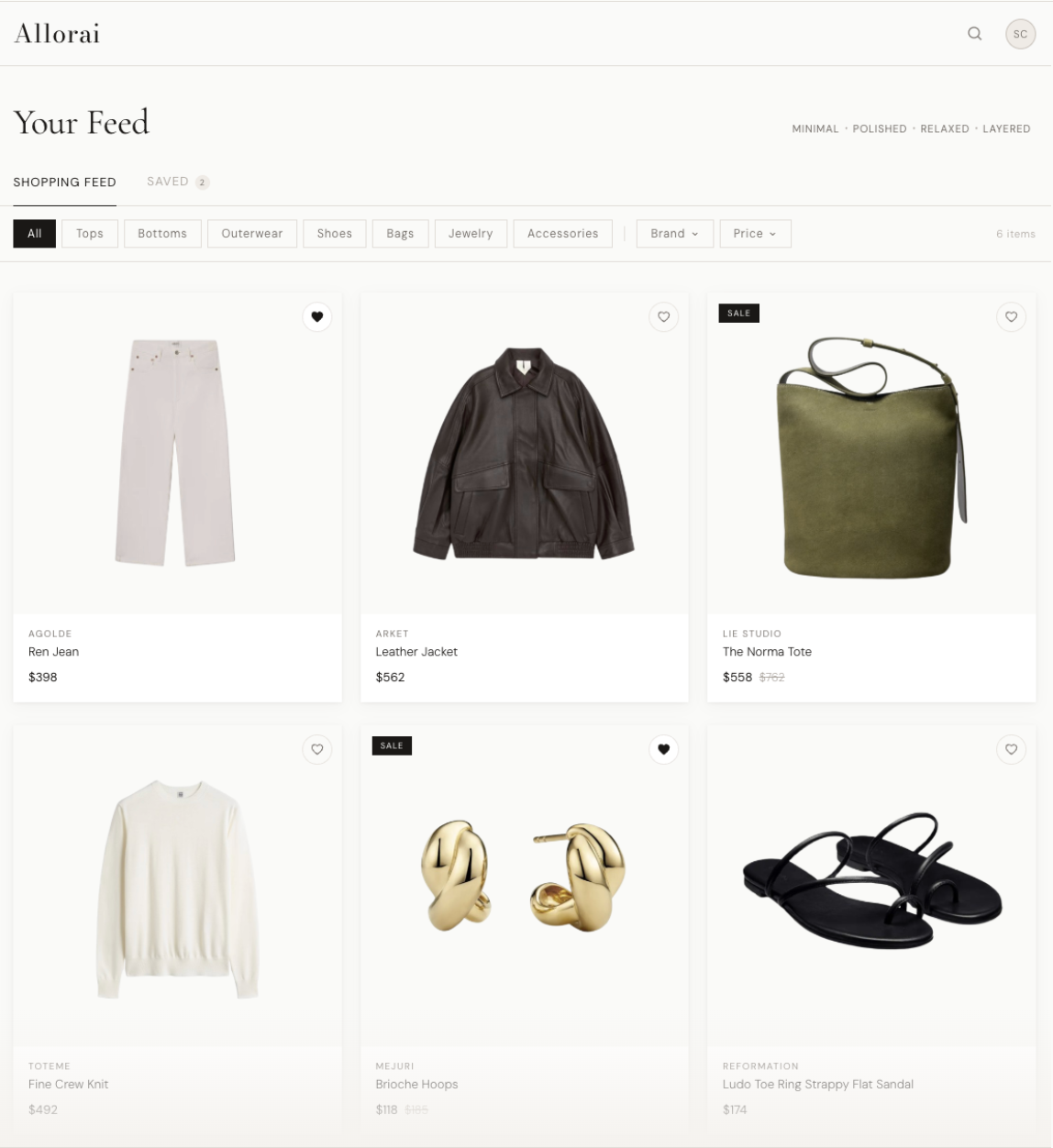 Allorai product feed preview